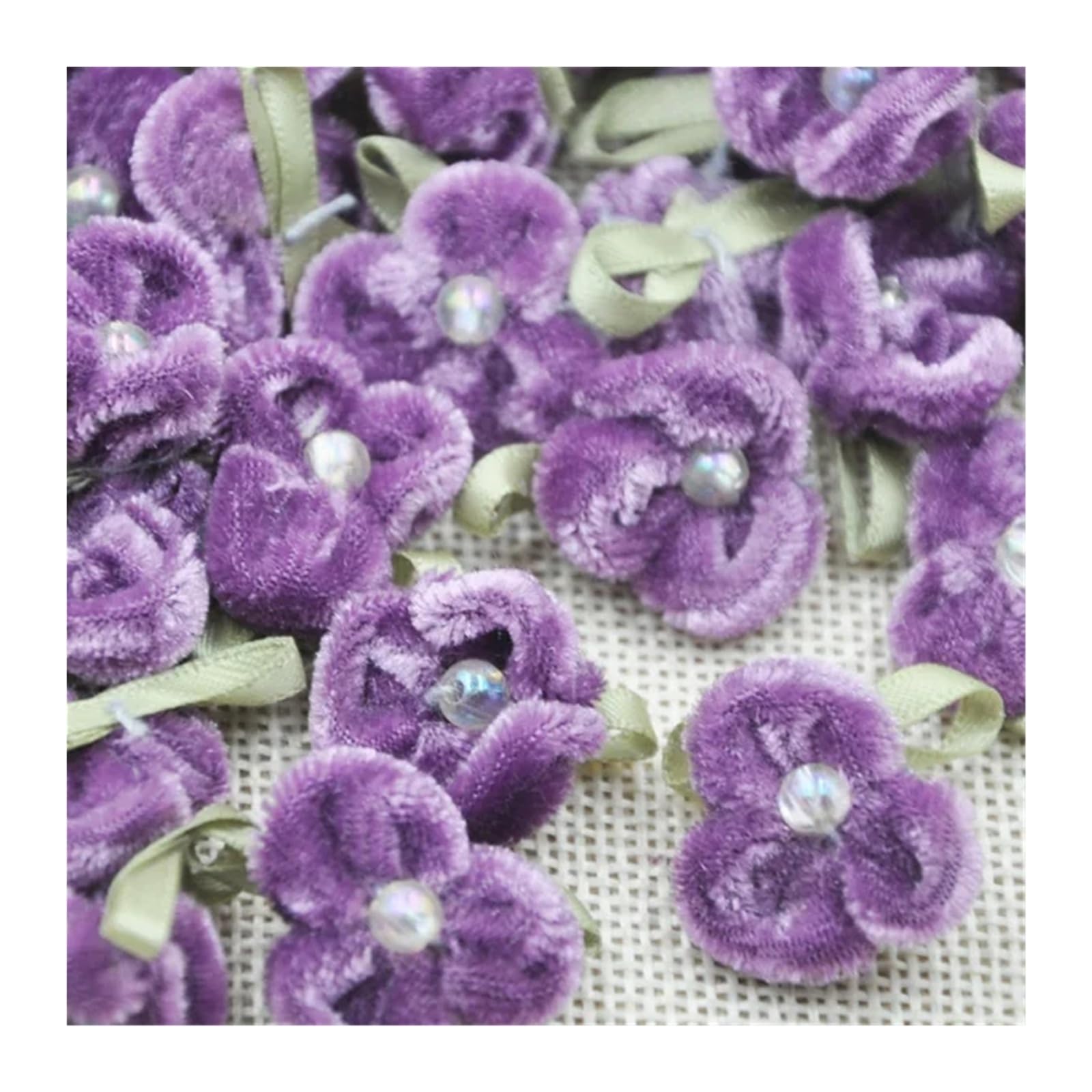 CVEVSFG 20pcs Velvet Ribbon Flower Appliques Wedding Doll Lots Mix Upick(Color 4)