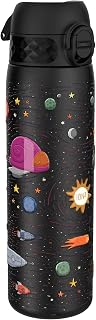 ION8 Water Bottle Thermos Steel, 500ml / 18oz, Leak-proof, Easy to Open, Safe Lock, Dishwasher Safe, Fits in Car Stands, Carrying Handles, Scratch-resistant, Drinking Bottle Metal, Relief Print
