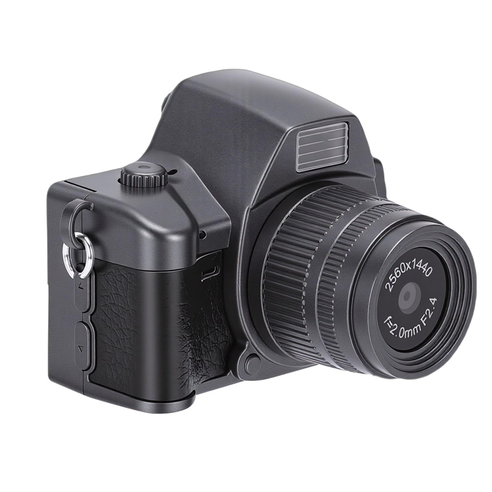 2k digital camera, retro keychain camera with led light and 4 filters, real time viewing video recorder built in 180mah battery for travel (grey)