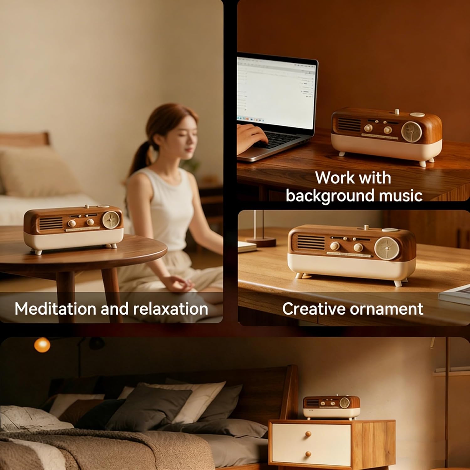 White Noise Machine with 6 Soothing Sounds, Soother Sleep Sound Machine, White Noise Sound Machine for Sleep with Night Light, Vintage Alarm Clocks for Bedrooms Sleep & Focus