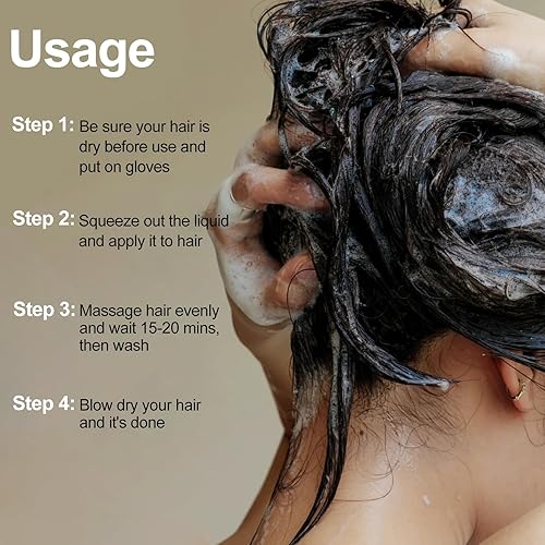 Miniatura 3 de Agthyuve Tinte para el cabello castaño claro, champú de tinte para el cabello para hombres y mujeres, champú de color para el cabello para uso