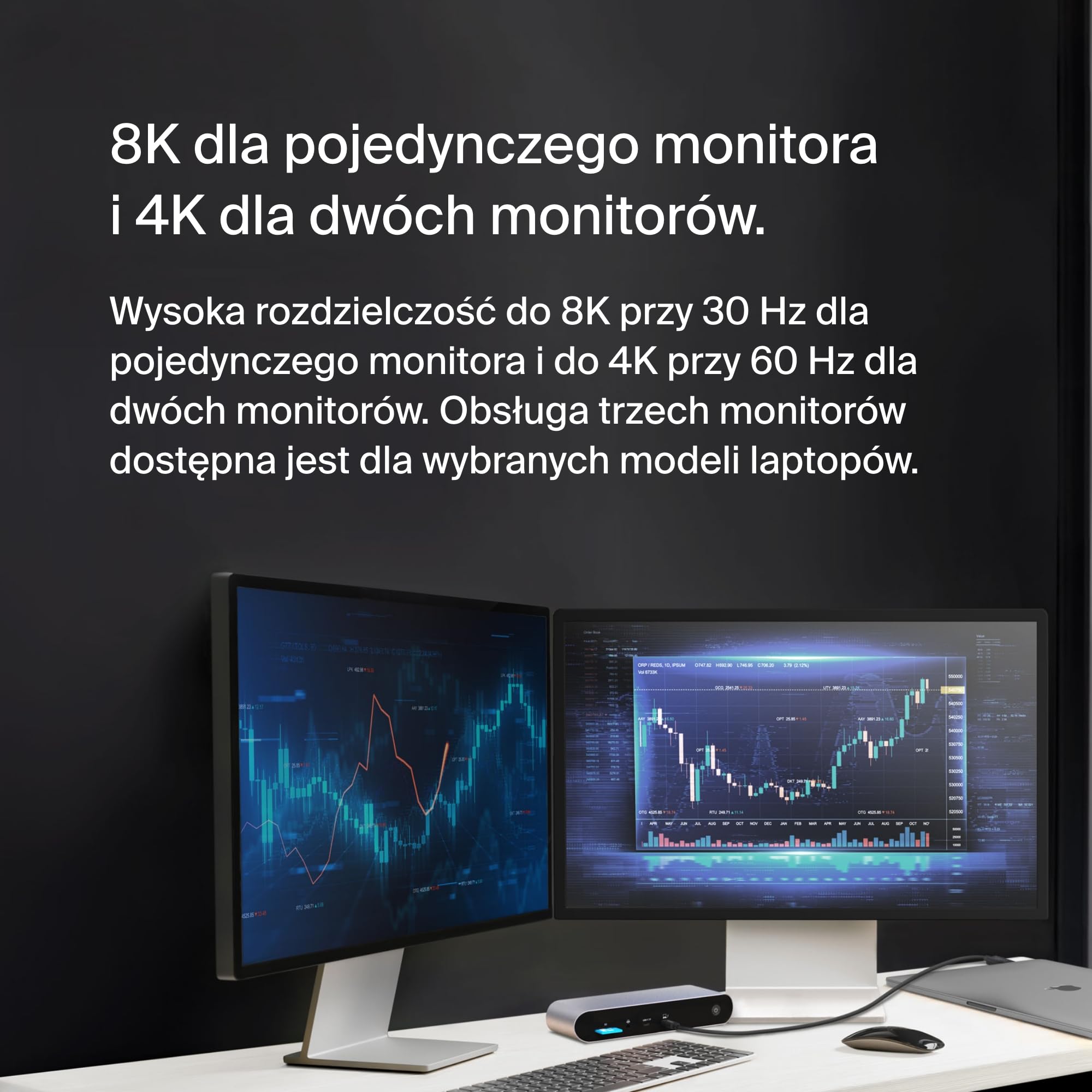 Belkin Thunderbolt 4 Dock Pro, odpowiedni dla 1 monitora (8K @ 60Hz) lub 2 monitorów (4K), 2 porty Thunderbolt 4, 2 porty HDMI, 90W PD, wejście/wyjście audio, w tym MacBook Pro i XPS, Szary