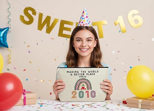 Miniatura 6 de Dulces 16 regalos para niñas, bolsas de maquillaje para niñas, decoraciones de feliz cumpleaños 16 para adolescentes, ideas de regalo para hija,