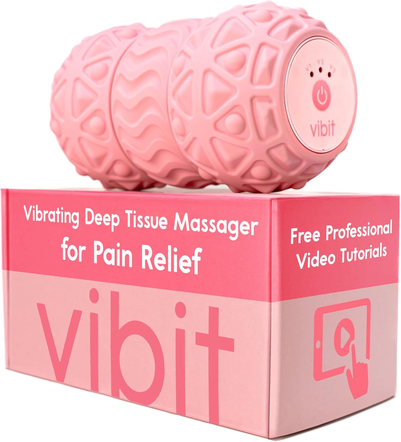 Vibit - Vibrating Massager for Plantar Fasciitis, Pain Relief and Sciatica, Foot and Body Portable Massage Roller, Deep Tissue Pain Relief from Feet to Neck, Electric, 3 Vibration Levels (Black)