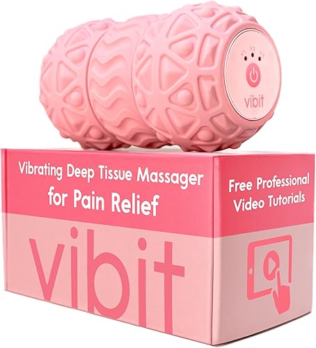 Vibit - Masajeador vibratorio para fascitis plantar, alivio del dolor y ciática, rodillo de masaje portátil para pies y cuerpo, alivio del dolor de