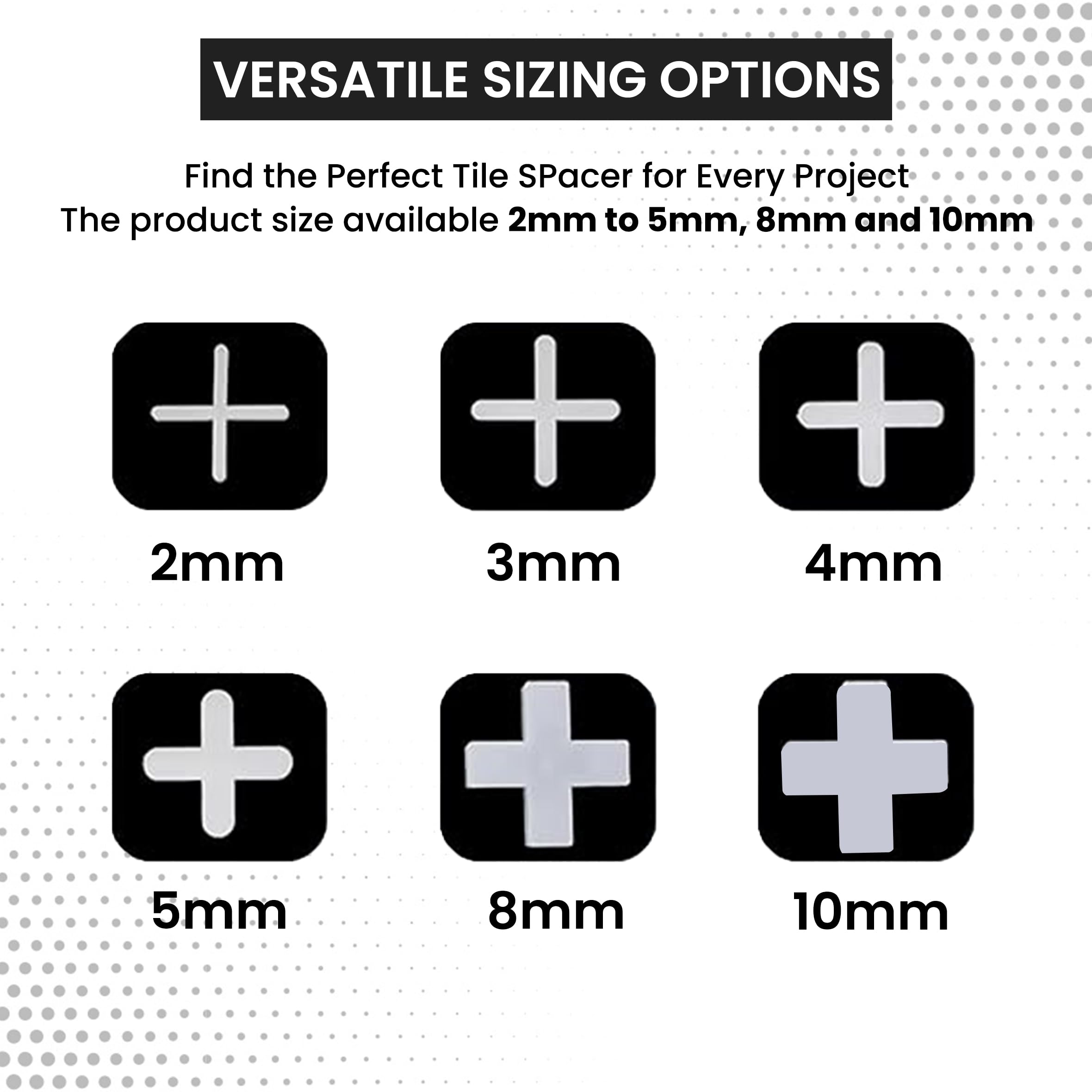 Tile Spacers Cross Shape, White Plastic, Precision Tiles Alignment, Even spacing Easy to Use (500, 4 MM)
