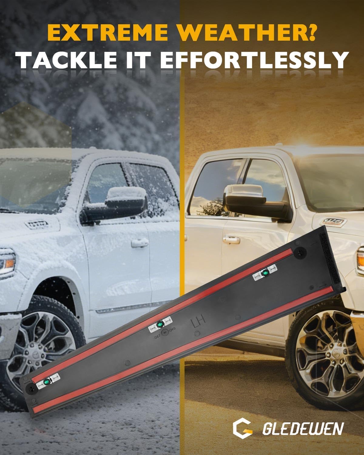 B-Pillar Trim Molding, Compatible with 2019-2026 Ram 1500 DT, Left Driver Side, Front Door Rear Applique, Windshield Exterior Moulding Kit, Front Door Window Panel, Replaces# 68292929AD