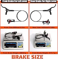 Vista 7 de BUCKLOS Juego de frenos de disco hidráulicos MTB, bicicleta de montaña, delantera izquierda, 31.496 in, derecha, trasera, 57.087 in, palanca