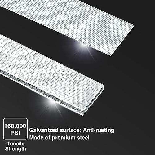 Miniatura 3 de SHALL Grapas y clavos de corona estrechas de calibre 18 de 3600 unidades grapas de corona estrechas galvanizadas resistentes de 14 de pulgada 34 de