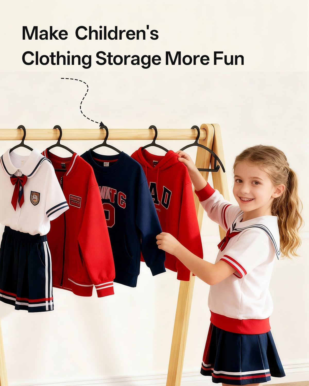ABHENG 100 Pack Kids Hangers, Non-Slip & Sturdy Coat Hangers, Ultra-Thin Plastic Suit Hangers for 7-12 Years Old, Dry & Wet Dual-Use Multi-Scenario Storage, Holds Up to 11 LB, 14" W,Black,UAPY09100B