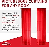 Vista 131 de Sapphire Home - Paneles de cortina (2 unidades), cortinas translúcidas de 54” x 84” (108” de ancho en total), paneles de gasa para dormitorio, sala