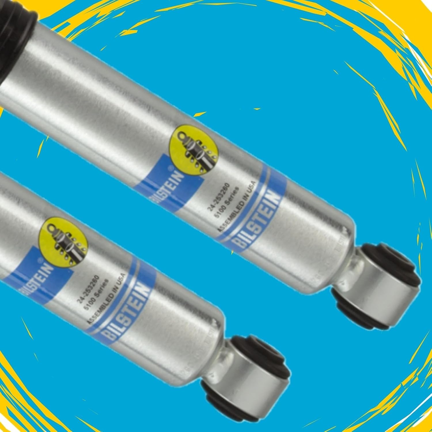 Pair of 5100 Series Rear Monotube Shocks fits 2015 2020 Suburban Yukon XL with 0-1" Rear Lift | Improves Ride Quality | Includes TrendsAuto Decal