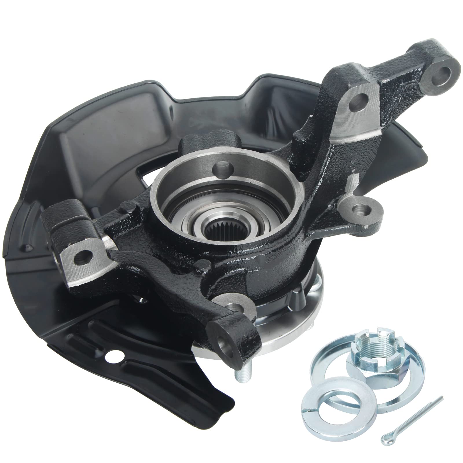 DOSKJOK Steering Knuckle Wheel Hub Bearing Assembly Front Right Passenger Compatible with Sonata 2.4L 2011 2012 2013 698-456