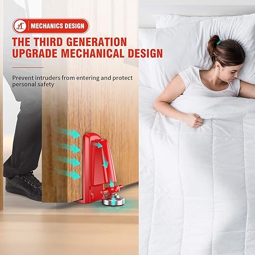 Miniatura 3 de Atascador de Puerta Tope de Puerta, Cerradura de Seguridad Portátil para ViajesApartamentoSeguridad AutodefensaProtección Personal, Dispositivo de