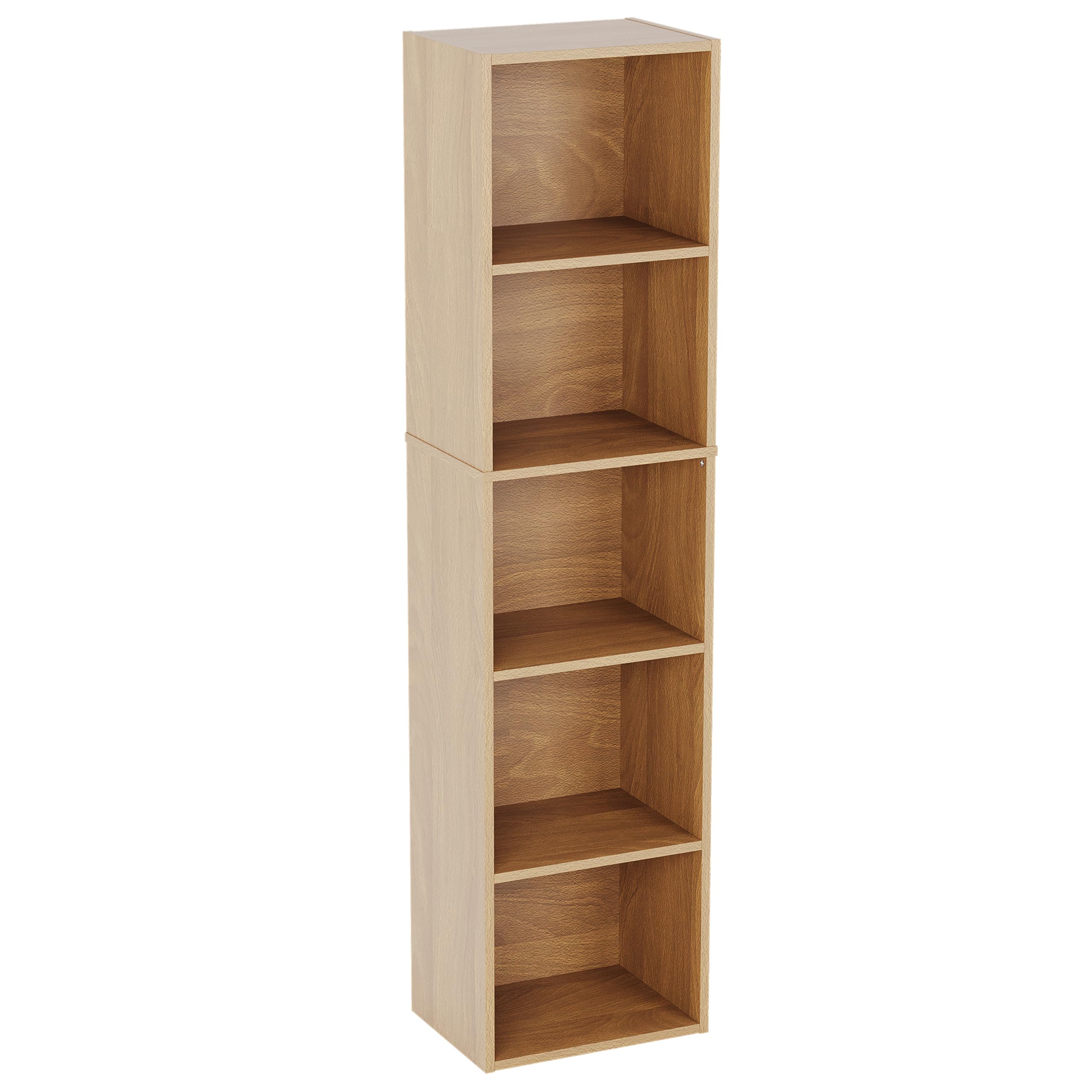 Estantería Oxford Cube roble 5 niveles mueble organizador de libros para salón y oficina