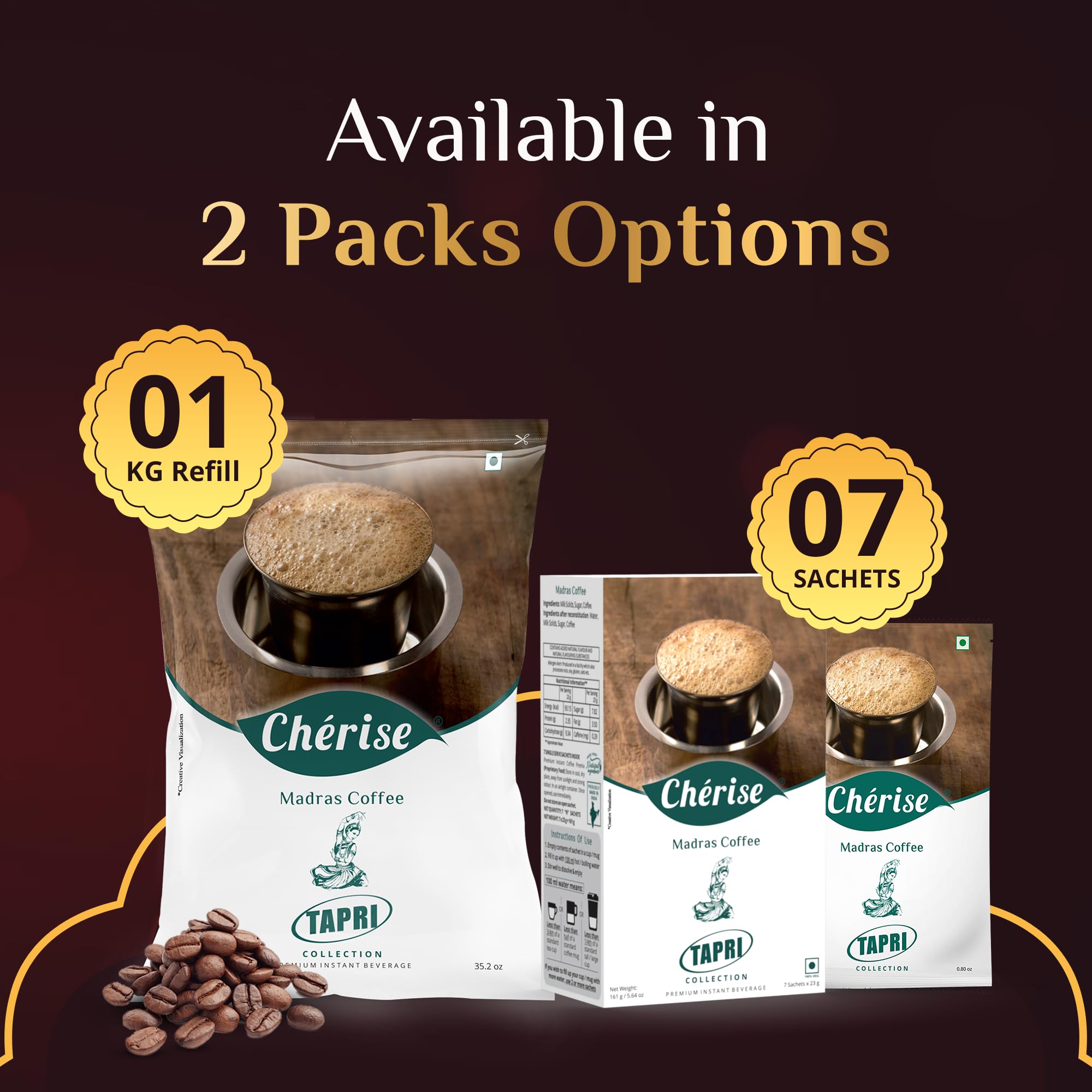 Cherise Tapri Premium Madras Coffee Instant Premix (23 g x 7