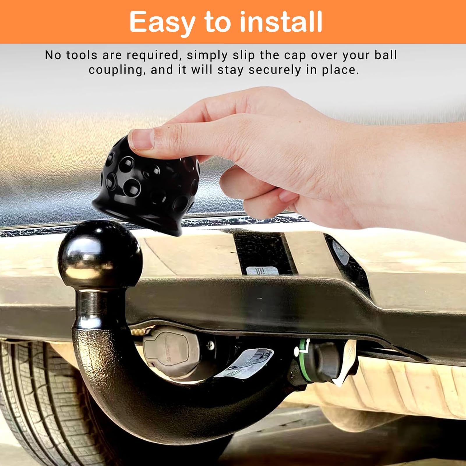 Anhängerkupplung Abdeckung, 4 Stück Kugelkopfschutz für Auto und LKW, Abdeckkappe für Anhängerkupplungen, Verhindert Korrosion bei Regen und Autowäsche, Zwei Schwarze und Zwei Rote Schutzkappen - 5