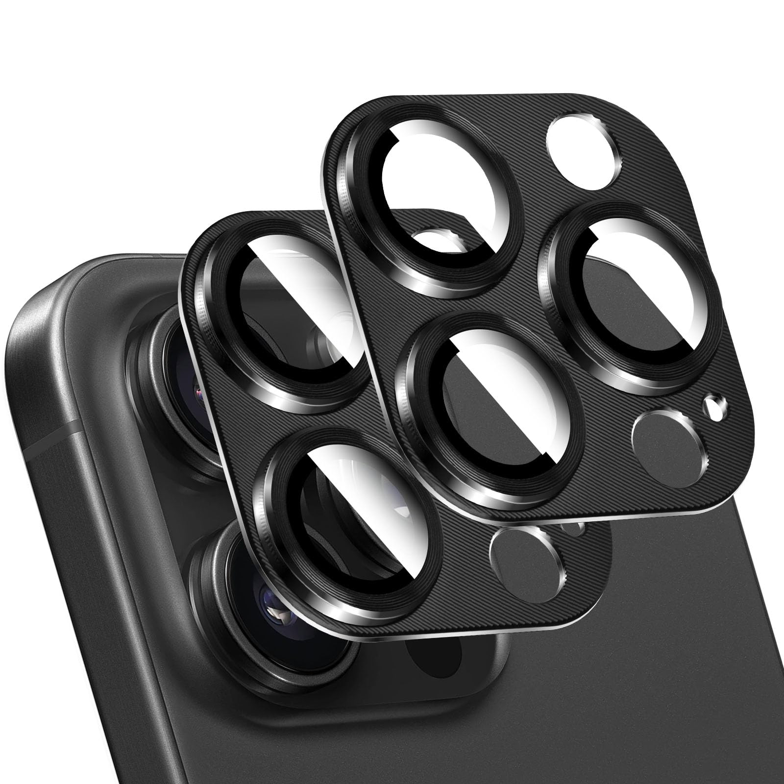 LucBuy 2 Pieces Camera Lens Protector with Shiny Diamonds for iPhone, Phone Decorated with 3D Metal Rhinestones, Back Camera Cover for iPhone 13 Pro/iPhone 13 Pro Max