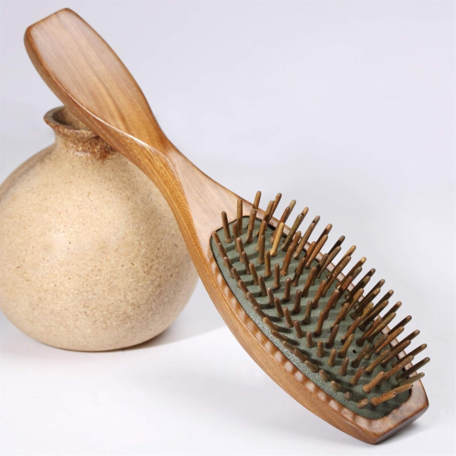 Air Cushion Comb Massage Comb 100% Natural Wooden Hair Comb Anti-Static Hair Comb,for All Wet or Dry Hair's Detangle, Massage, Add Shine Hair Comb
