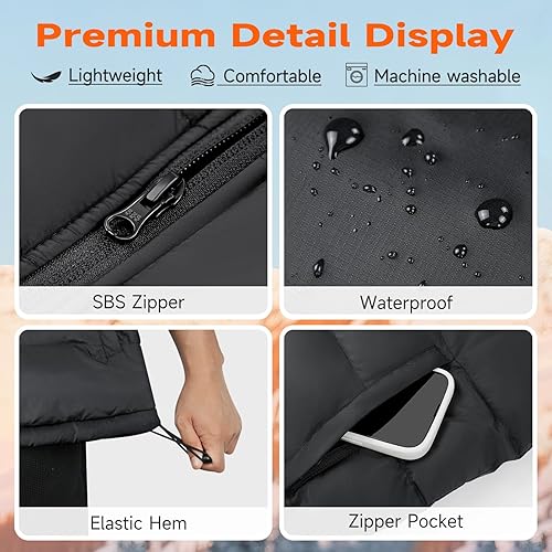 Miniatura 5 de KOVNLO Chaleco térmico para hombre con batería incluida, forro polar suave, chaqueta térmica eléctrica inteligente y ligera