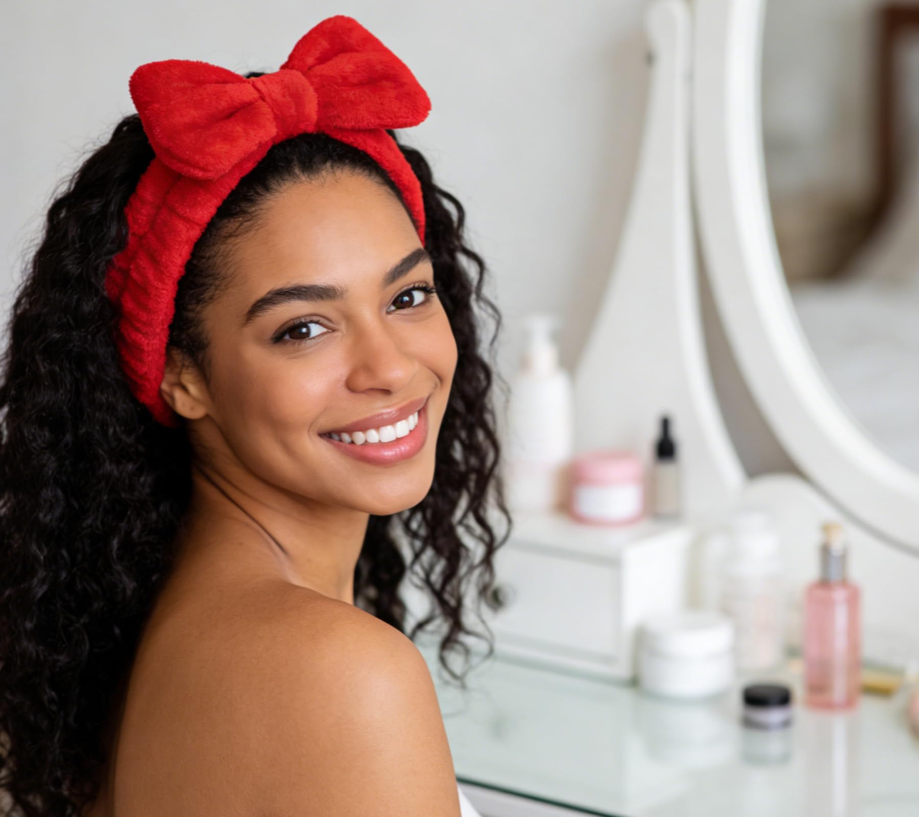 Amazon.com : Casoty 12 Pcs Red Spa Headbands, Facewash 