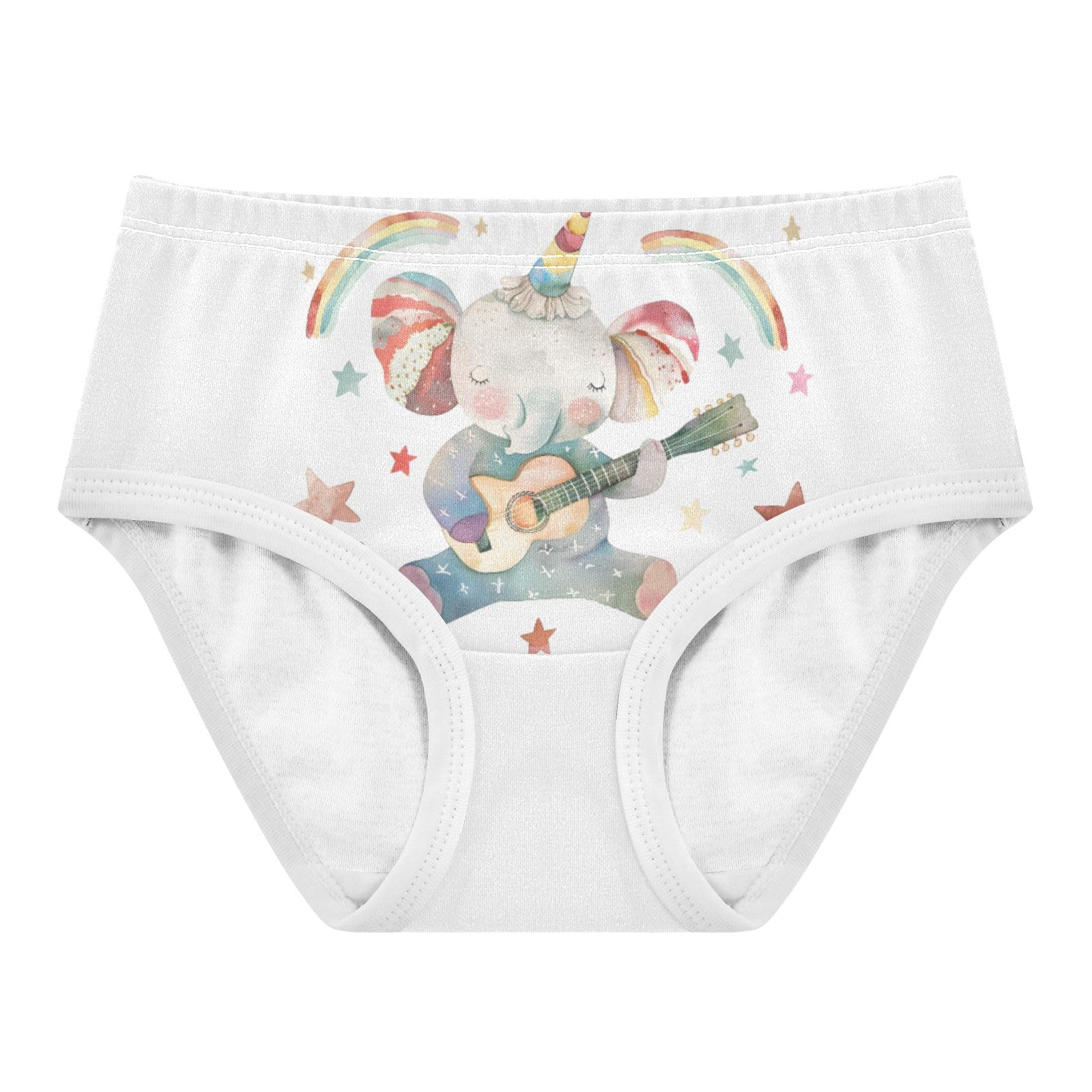 ALAZA Toddler Girls Cotton Hipster Underwear Soft Elephant Guitar 2 Pack 2T