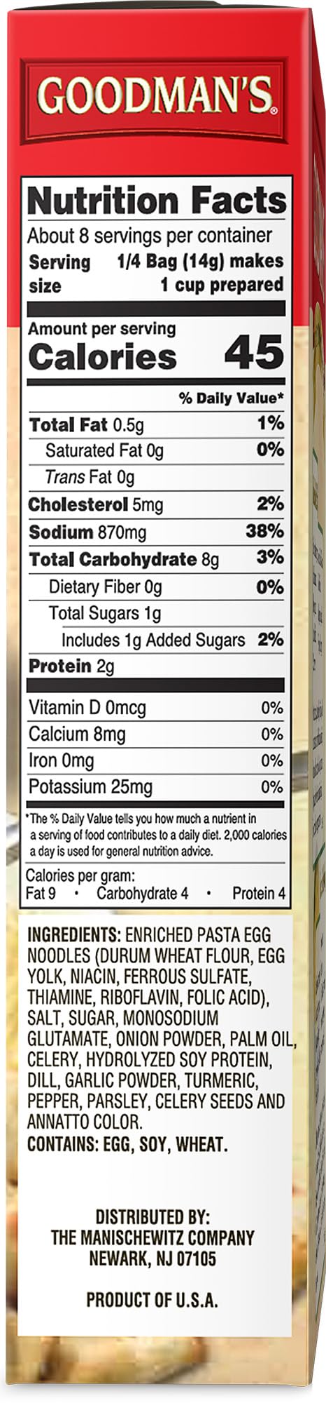 Goodmans Noodle Soup Mix, 4oz (4 Packs of 2 Soup Packets) Home-Style Flavor, Low Fat