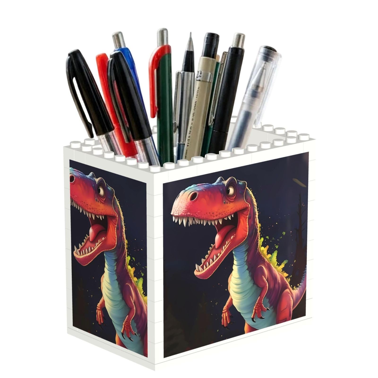 SXZVVBN big-mouthed dinosaur Building Block Desk Tidy ABS Organiser