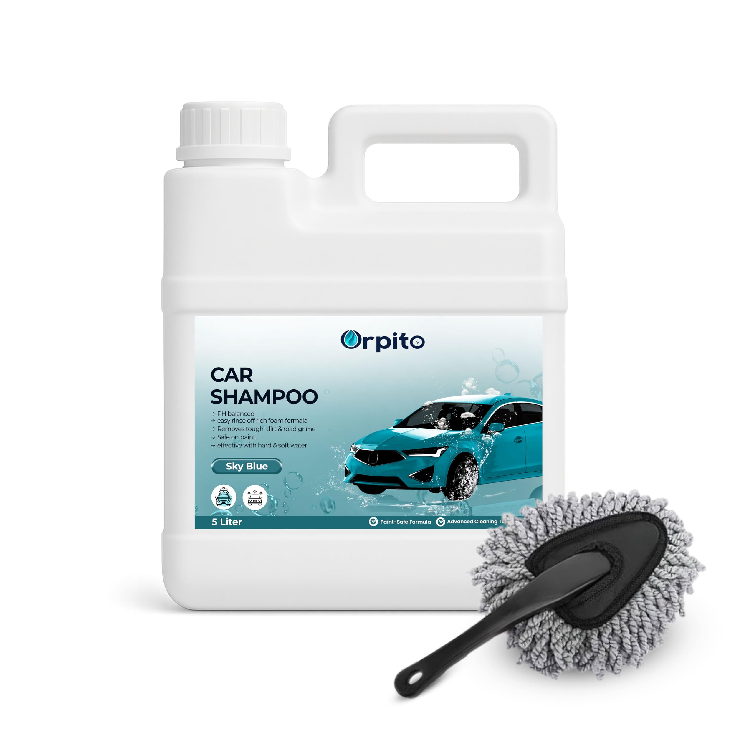 Car Shampoo 5L Multi Fragrance | High Foam Car Wash Liquid | Deep Cleaning Formula | pH Neutral Paint Safe | Removes Dust & Grime | Glossy Finish Wash (1, SKY BLUE)-picture-36