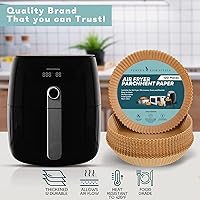 Vista 6 de 120 forros para freidora de aire marrón de 6.3 pulgadas, forros de papel pergamino para freidora de aire, antiadherentes, resistentes al aceite