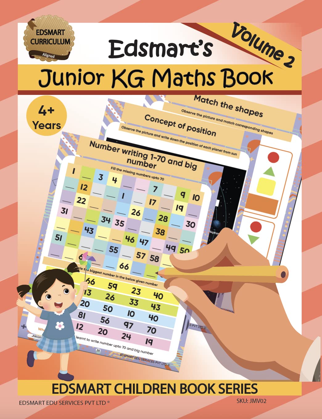 Edsmar Junior KG Maths Book Vol 2 - Children maths Activity Books 4+ Years / CBSE LKG Maths books for kids / Kindergarten Maths Activity Text Books / ... Child (3-5 yrs)(with instructions)