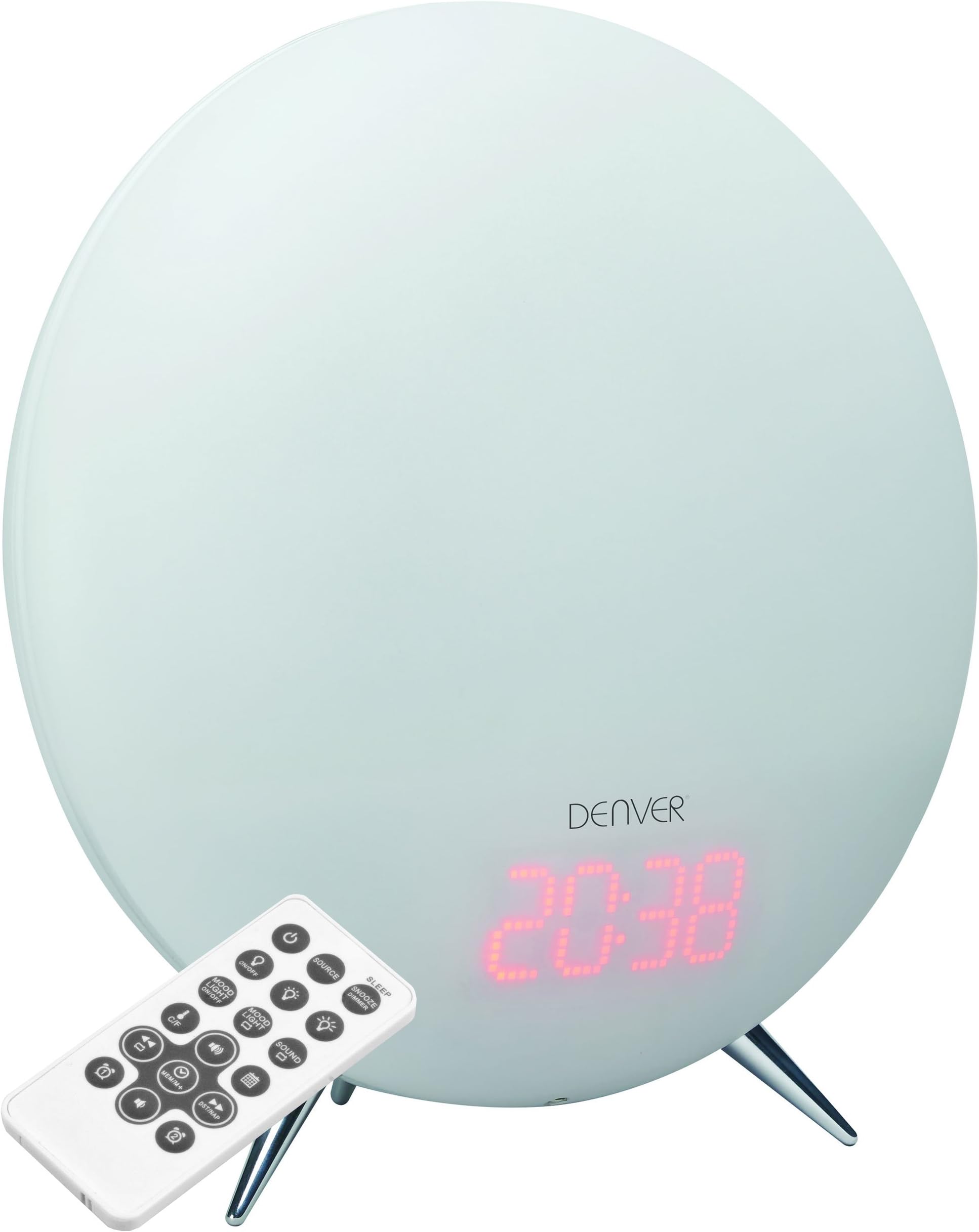 Denver Electronics CRL-310 wake up light sunrise alarm clock with nature sounds & mood light