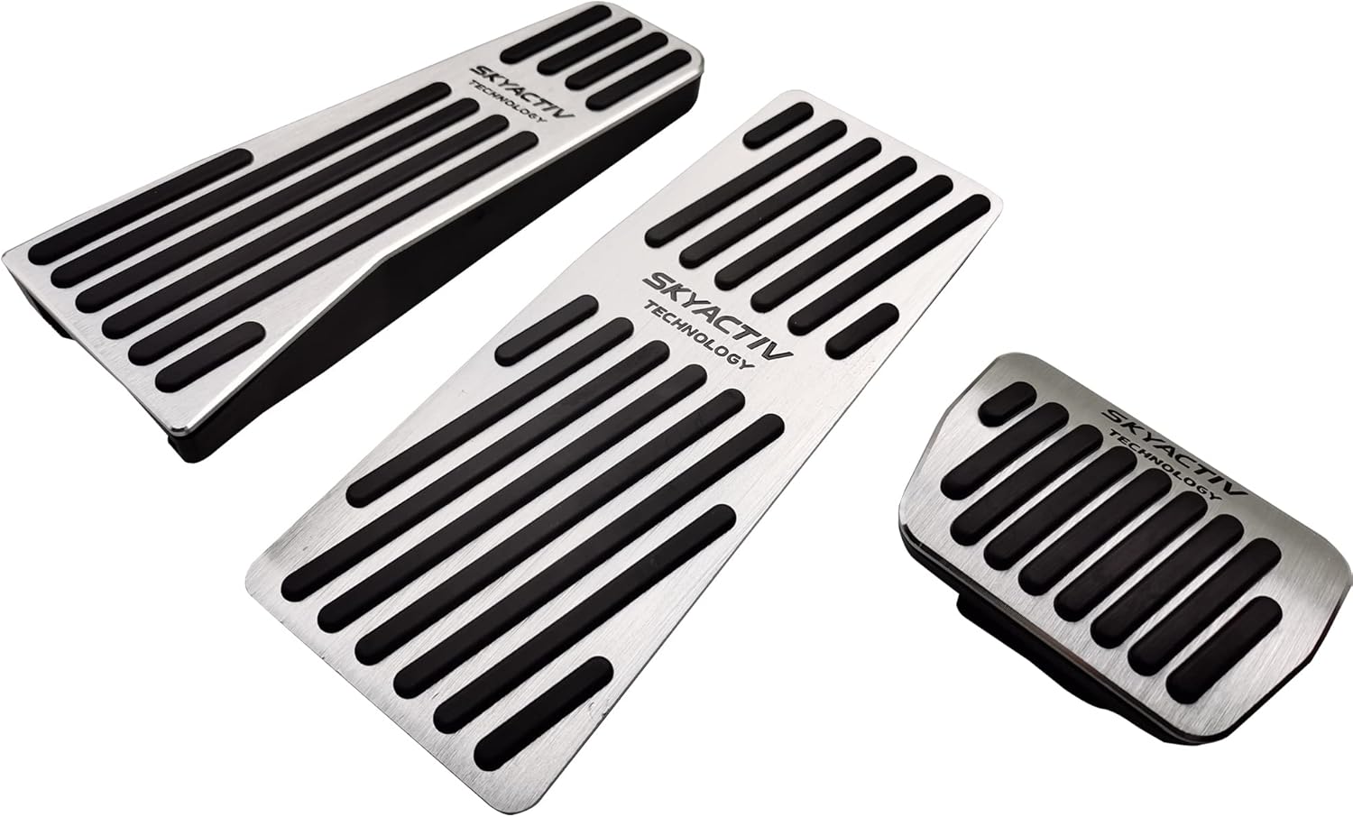 GZBFTDH Car Left Foot Accelerator Pedal Pad, for Mazda CX60 CX-60 2022 2023 Accessories Auto Non-Slip Brake Gas Pads Aluminum Foot Rest Cover Auto Parts 3PCS (Silver)