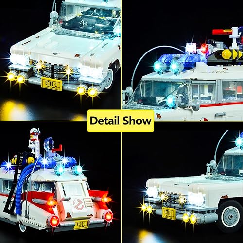 Miniatura 3 de Kit de iluminación LED solamente, juego de luces diseñado para Lego Ghostbusters ECTO-1 10274 Modelo de bloques de construcción, sin juego de