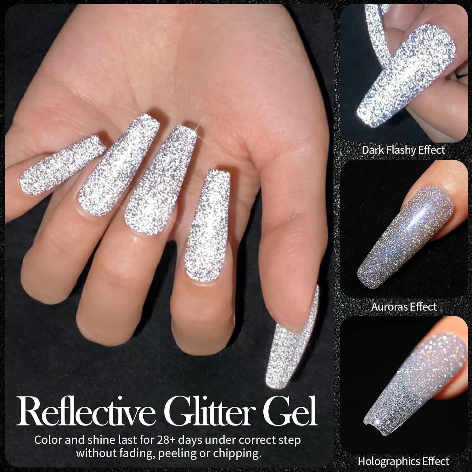 Ongle En Gel Blanc Et Paillette