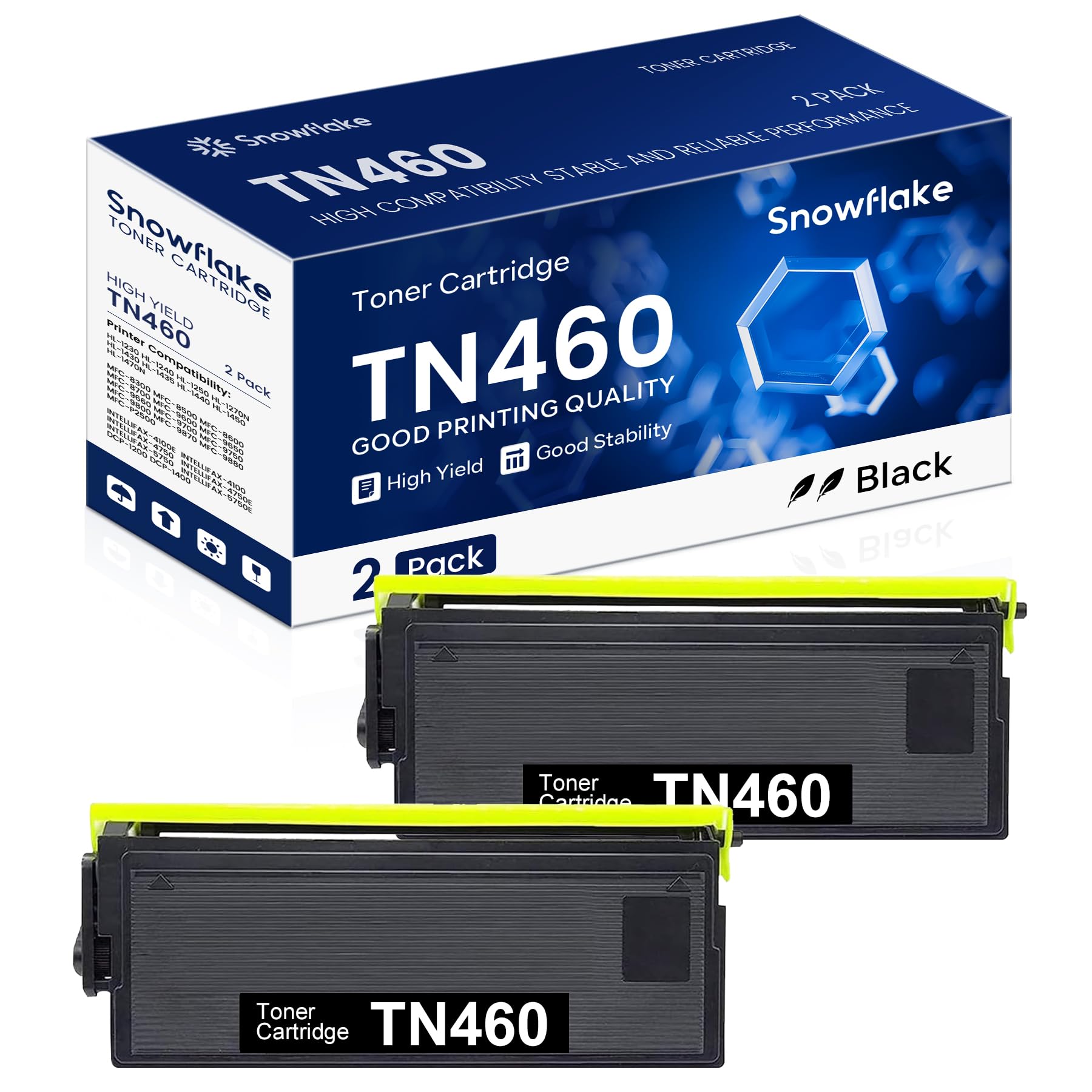 TN460 TN-460 Compatible Toner Cartridge Replacement for Brother TN460 TN430 IntelliFax-4100e IntelliFax-4100 IntelliFax-4750e IntelliFax-4750 Printer