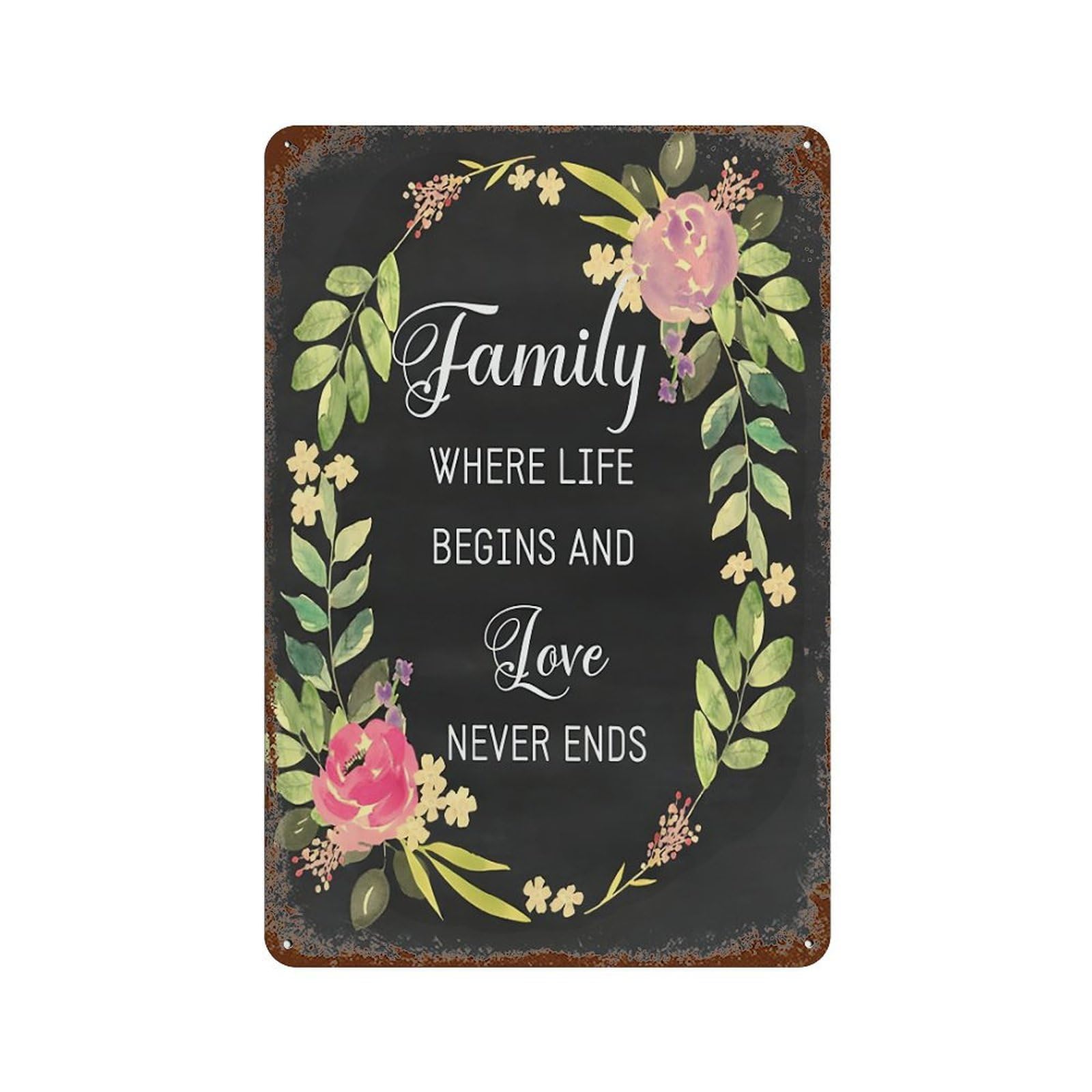xiaoxiaoshen Family Where Life Begins Wall Decor Art Metal Tin Poster Modern Home Decor Art Home Bar Shop Decorations Vintage Sign 30x20cm