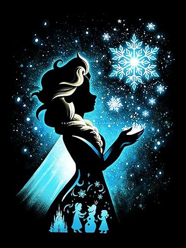 Youtheart Arte con Diamantes Pintura de Princesa con Diamantes, Kits de Bordado de Punto de Cruz 5D Completo, Decoración de Pared DIY