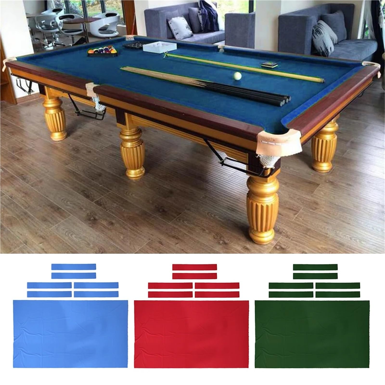 7/8 ft Billard Pool Tisch Tuch Snooker Tisch Filz Zubehör Billard Tuch Ersatz for Casual Player für Billard