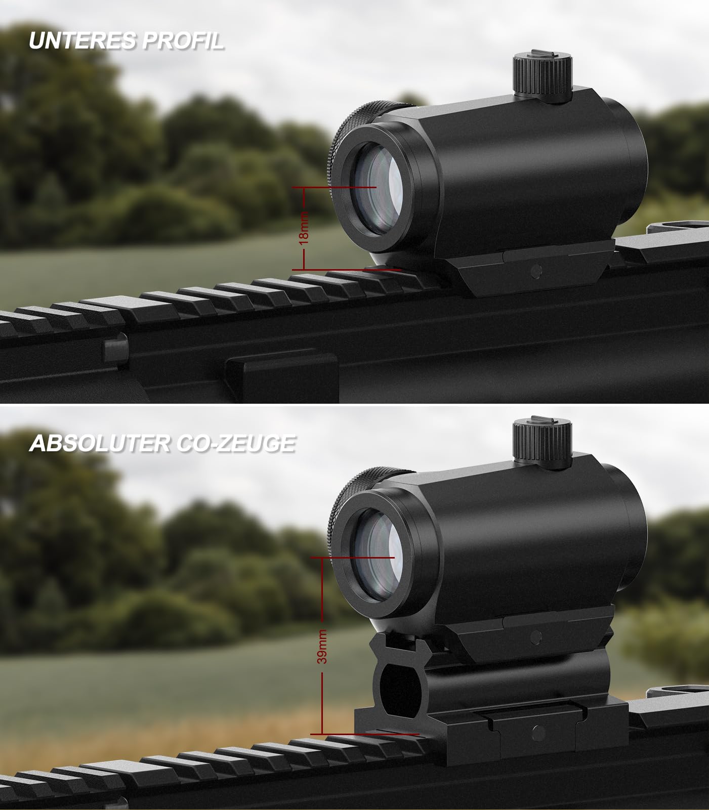 Feyachi Red Dot Visier 4MOA Rot und Grün Zielfernrohr Airsoft Visier leuchtpunktvisier Rotpunktvisier für 20mm/22mm Picatinny/Weaver-Schienen