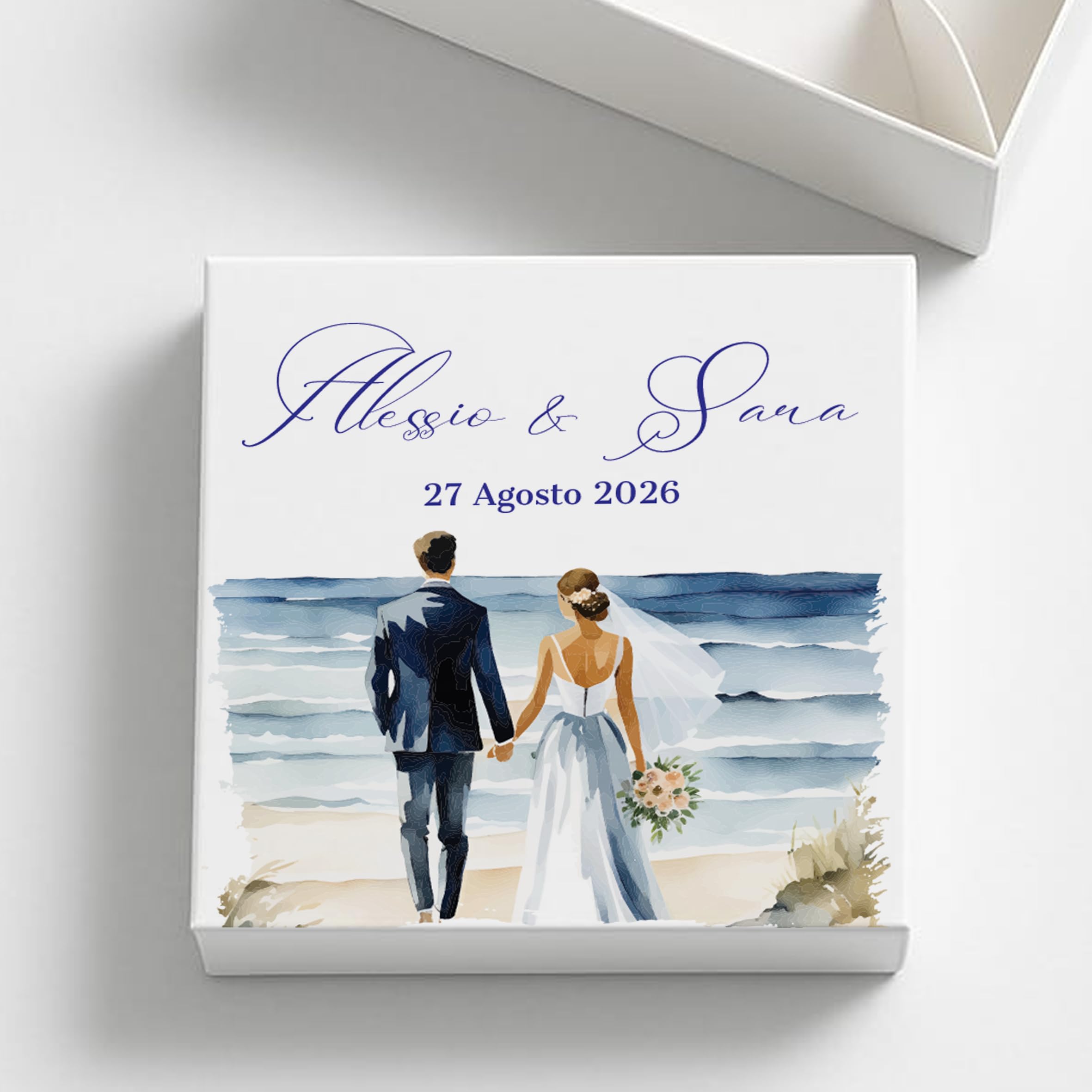 PV Grafik 24 Scatole Confetti Matrimonio Personalizzate | Kit Bomboniere Matrimonio Fai da Te con Bigliettini Confetti Personalizzati | Scatoline Portaconfetti Promessa e Anniversario(RittaM28)