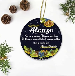 Christmas Ornaments Tree with Name Alonso Ornament - to My Alonso, I Am So Proud of You! - Romantic Christmas Décor Gift for Alonso Ornament Round 3 Inches