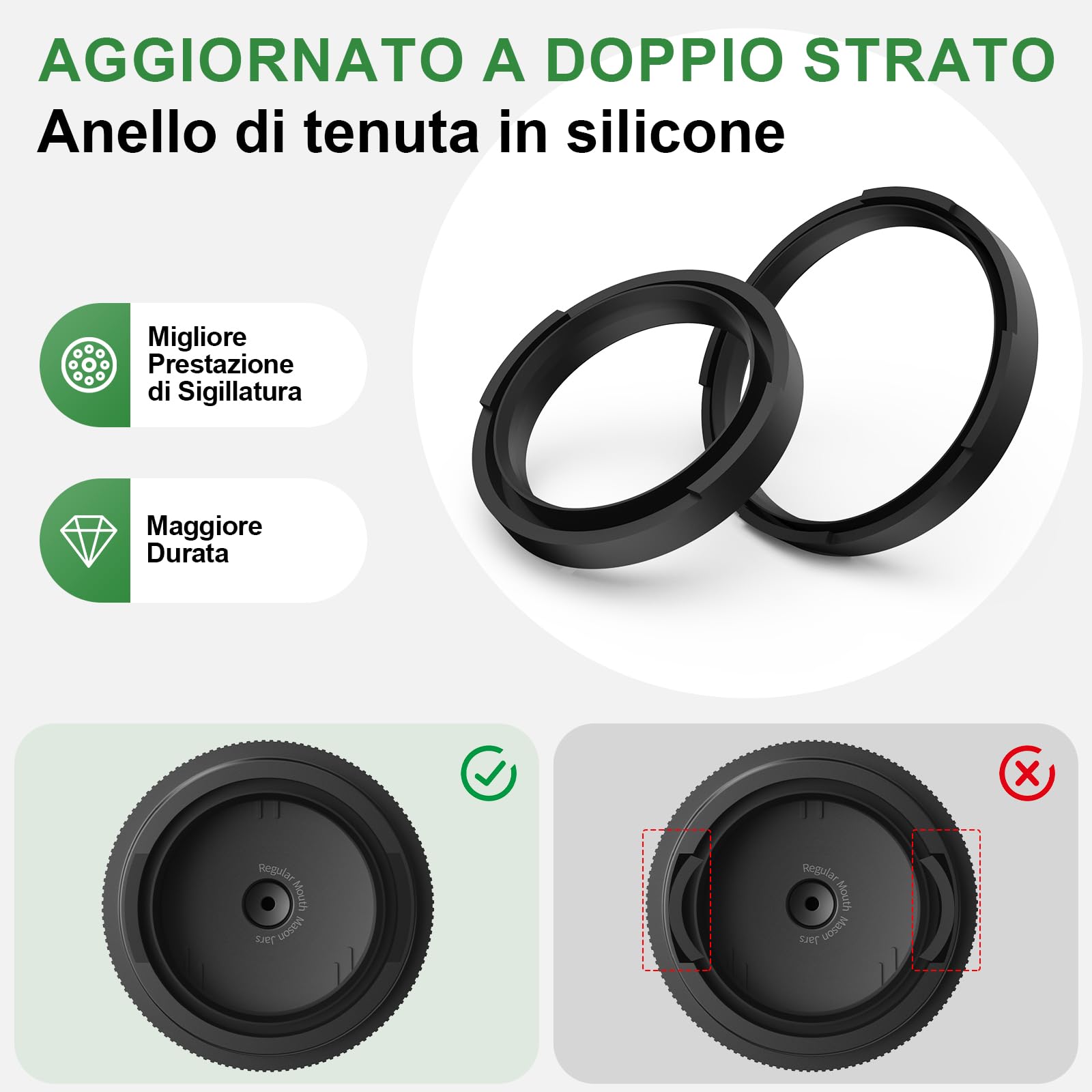 Elctrtici Mason Jar Vacuum Sealer, Macchina Sottovuoto per Barattoli Vetro, Kit Sigillatore Sottovuoto Elettrico per Barattoli da Muratore, Conservazione Alimenti, Nero (Versione Aggiornata)