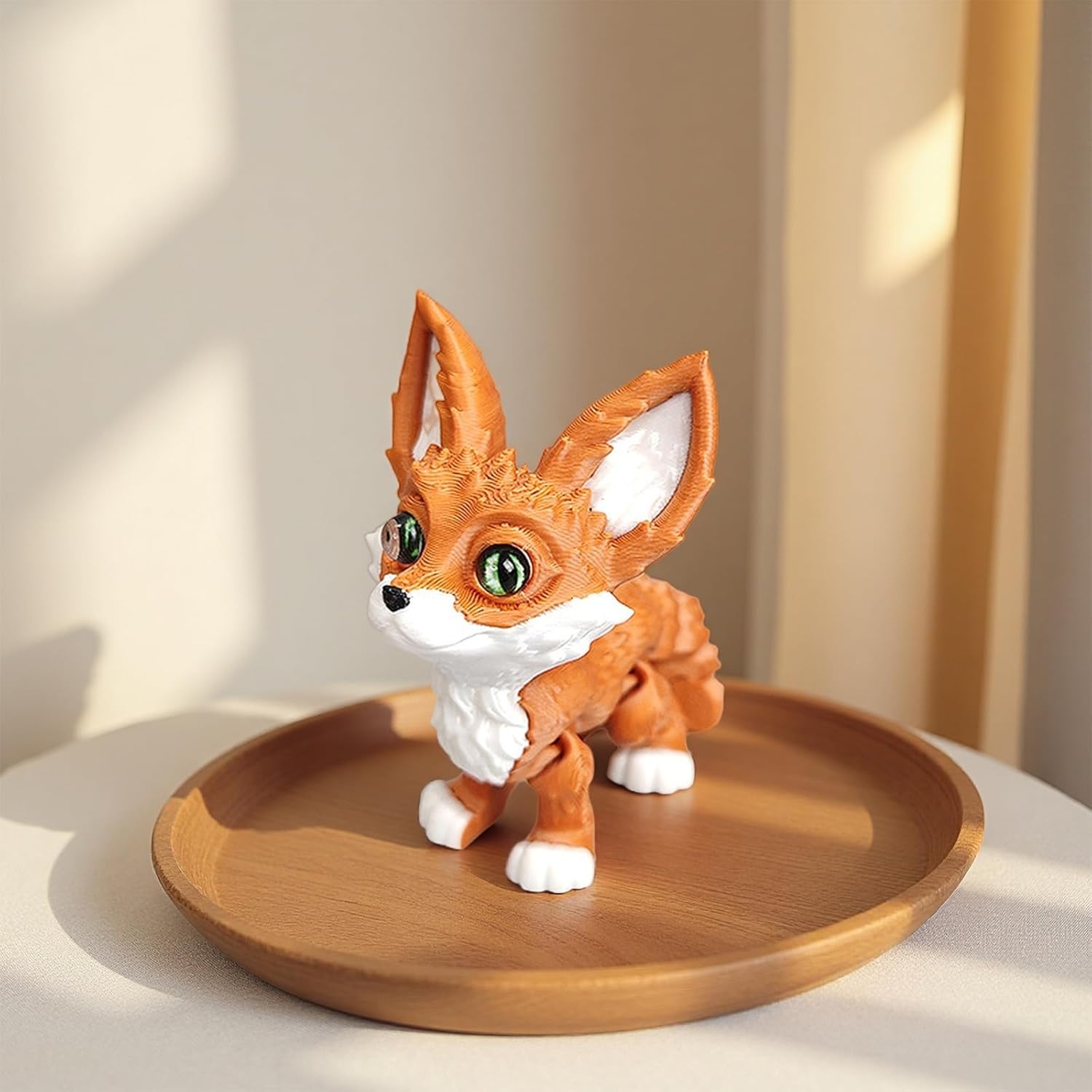 3 Dimensions Printed Foxes Flexible Articulated Foxes Fidgets Toy Desktop Pet Ornament Realistic Hairless Foxs