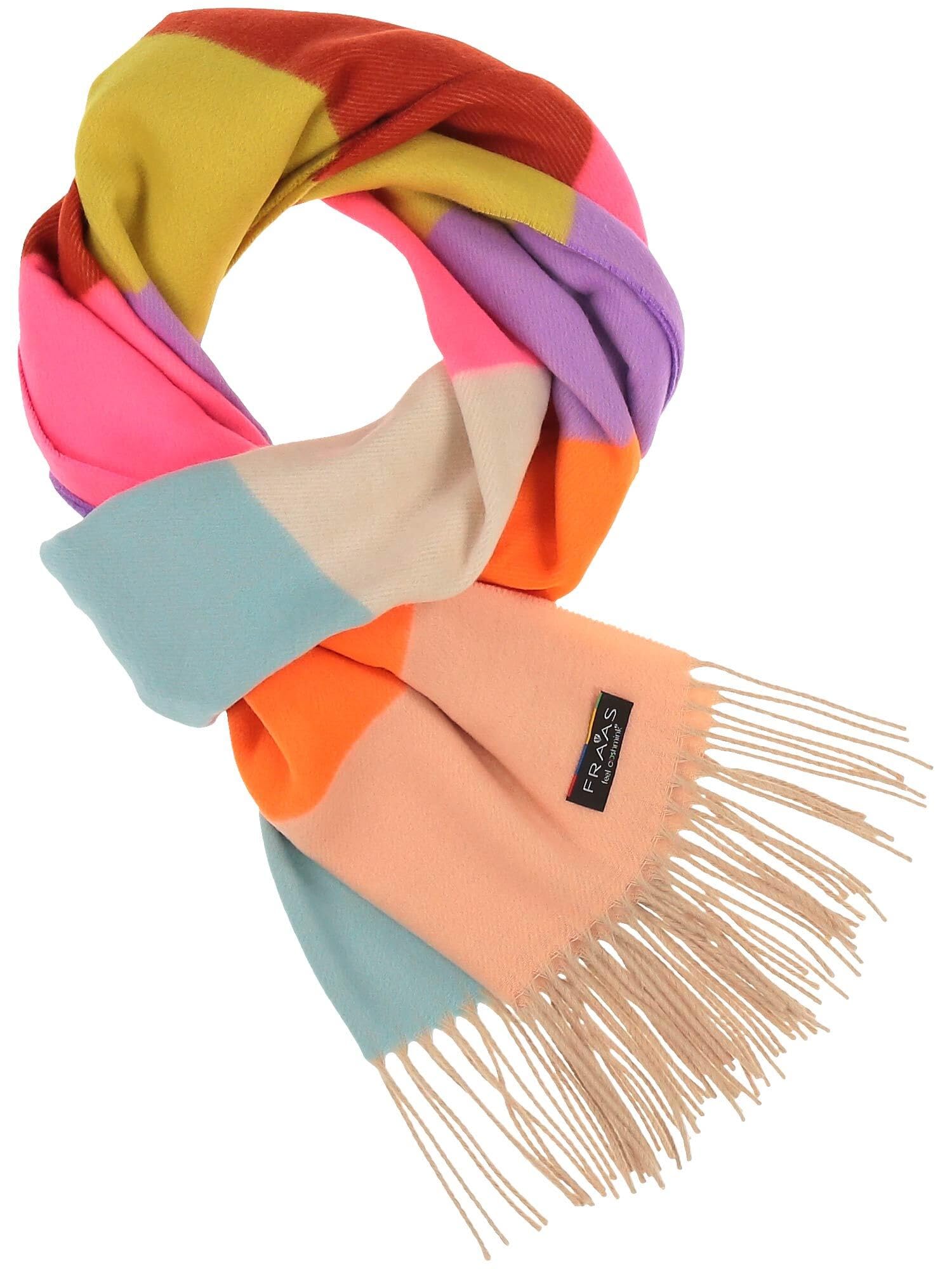 FRAAS Cashmink Schal 44 x 200 cm - Weicher als Kaschmir - Made in Germany - Schal mitbunten Streifen für Damen - Perfekt für Herbst und Winter Multicolor