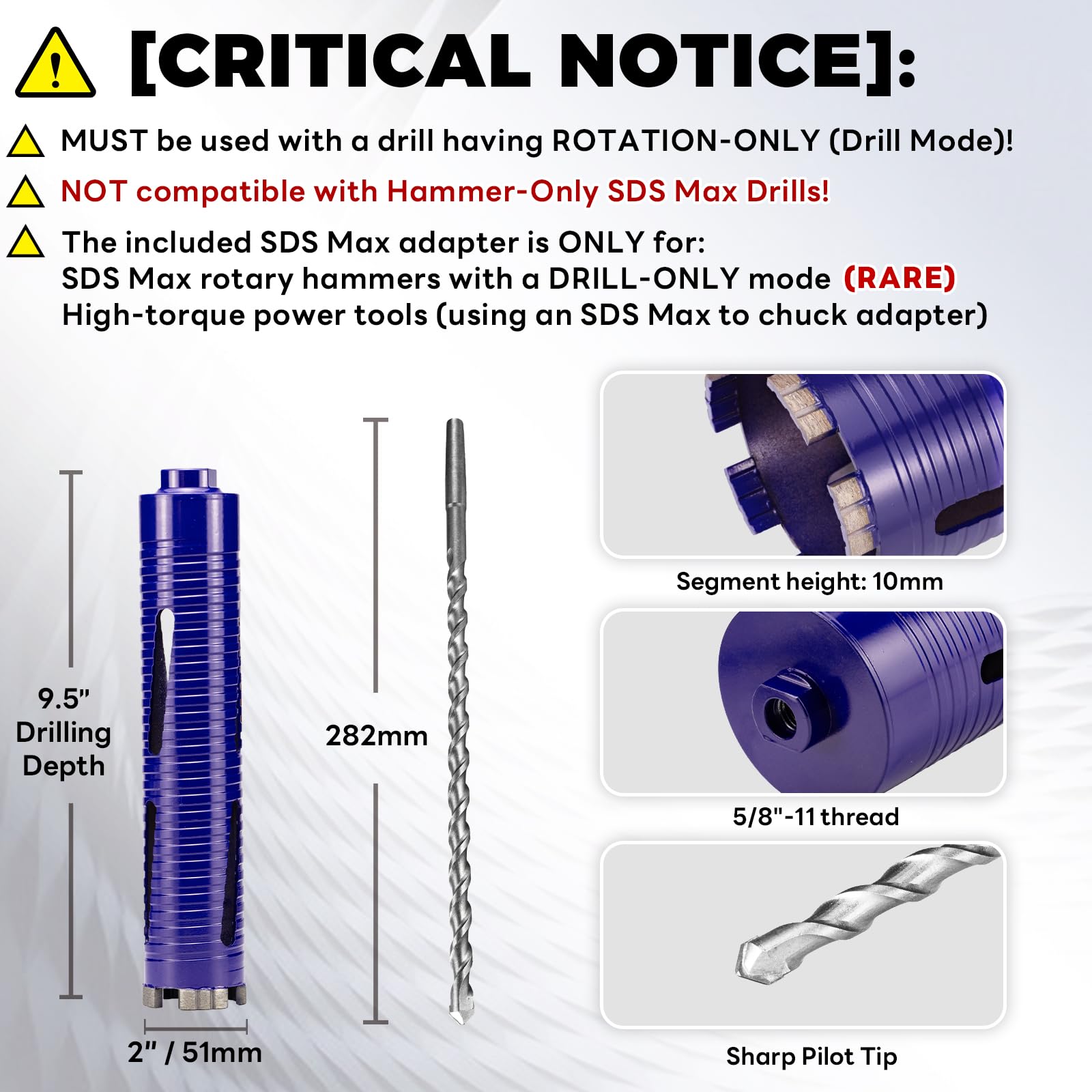 Pro Core Drill Bit - 2" with Adapters & FREE Shipping -2 Pro Core Drill Bit - 2" with Adapters & FREE Shipping -2