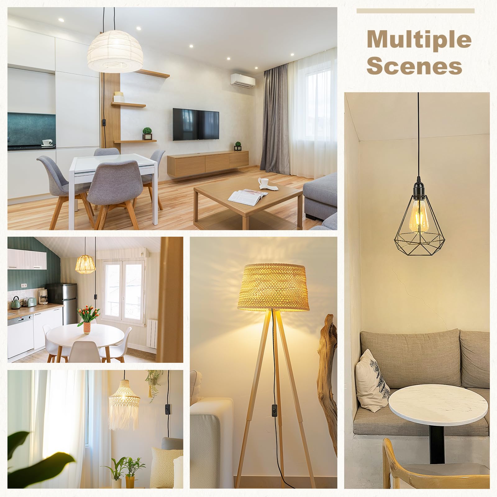 DiCUNO Oprawa lampy E27 z przełącznikiem, gwint E27 z kablem sieciowym 2 m i wtyczką EU, do zawieszenia lamp, lamp wiszących, lamp sufitowych, projektów DIY, czarna, 1 sztuka