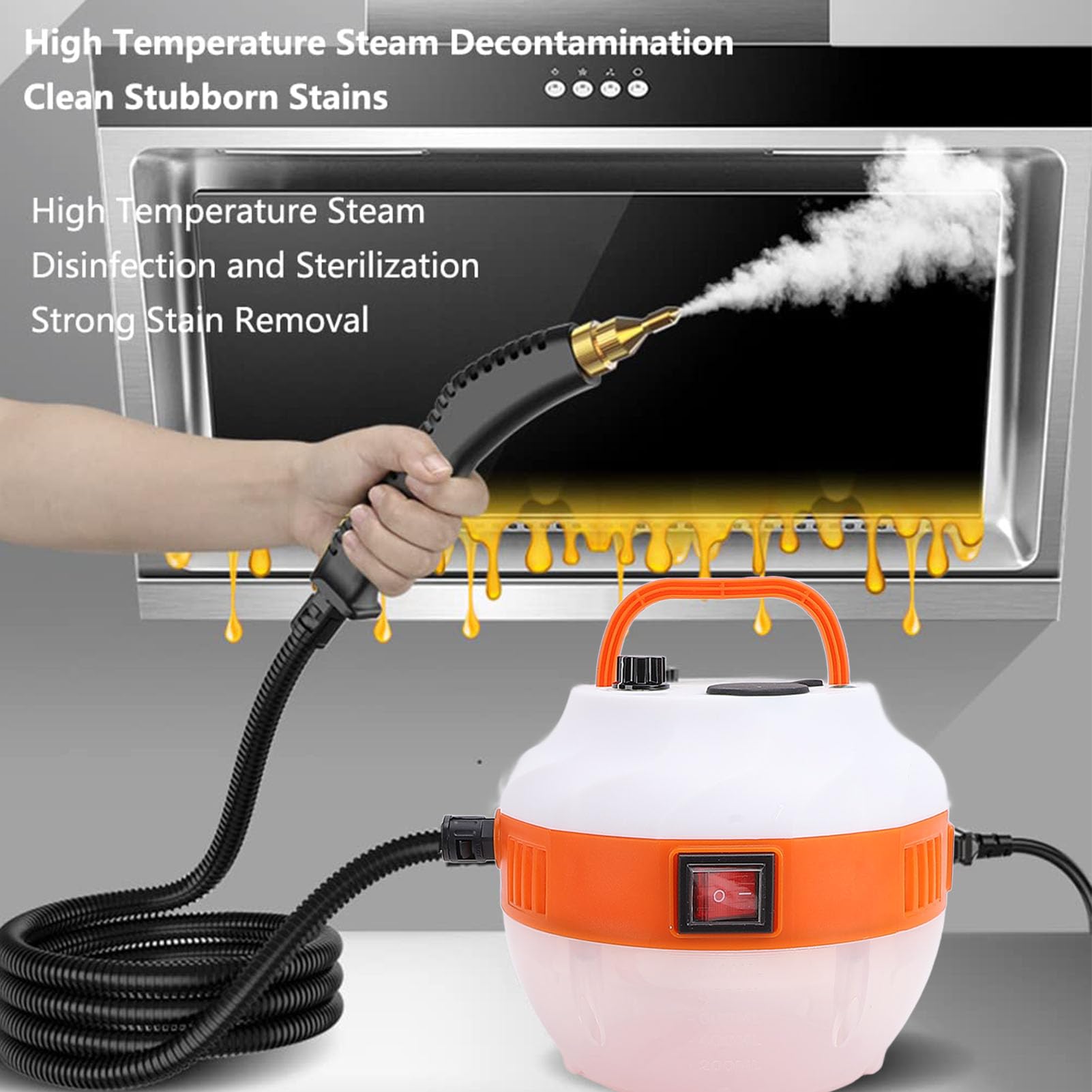 High Temperature Pressurized Steam Cleaner Handheld Steam Cleaner for Home Furniture Clothes Wall (US Plug 110V)