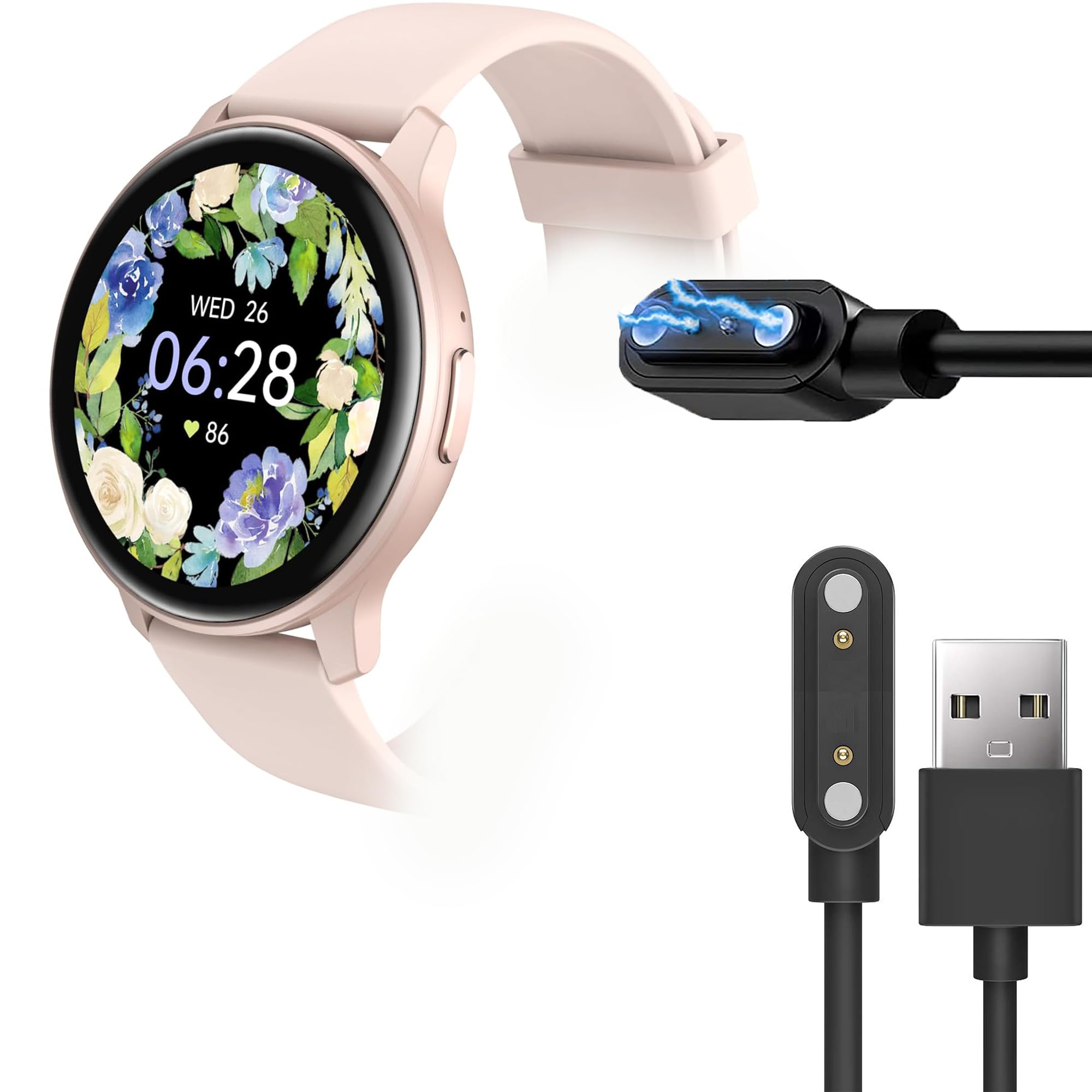 LamshawCompatible for OYY Smart Watch Charger, Magnetic USB Charging Cable Replacement Charger Compatible for OYY TGW101, TGW008, Gaea K802 Watch (for TGW101, TGW008, Gaea K802 Watch, Black)