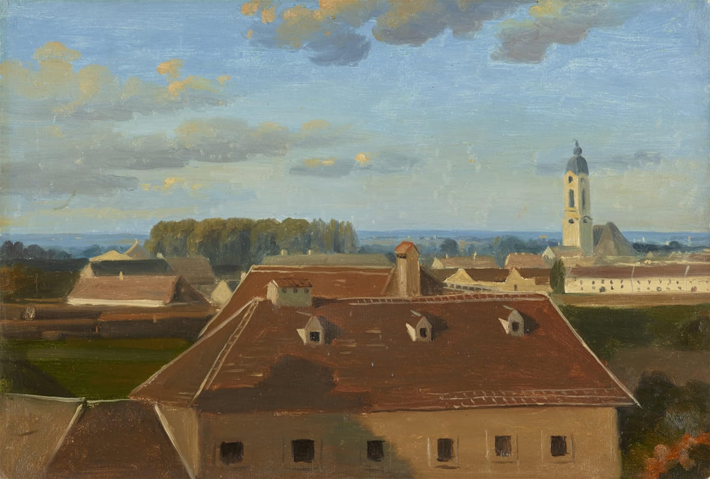 ARTXLXXBN Famous Art Print Poster Vintage Wall Art View Over the Schanzel to the Augarten by Johann Peter Krafft Canvas Art Poster for Home Decor 60x90cm